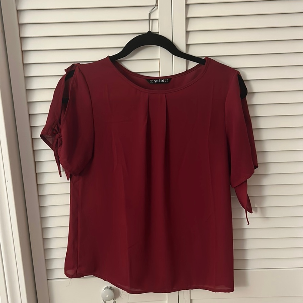 Shein Self-Tie Split Sleeve Top - Size XS (2)